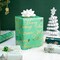 Reversible Green Christmas Wrapping Paper - Mini Roll - 17 Inch x 33 Feet - Watercolor Green Christmas Tree Wrapping Paper with Metallic Foil Shine for Holiday, Party, Celebration